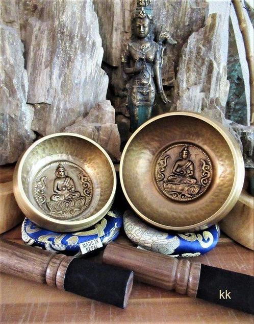 Klankschaal - Klankschalen Boeddhisme - Nepal - 2x 3 delige, Antiek en Kunst, Antiek | Boeken en Manuscripten