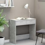 vidaXL Bureau 80x40x75 cm bewerkt hout betongrijs, Huis en Inrichting, Bureaus, Verzenden, Nieuw