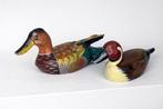Lokeend - Elegante coppia di Anatre Scolpite a Mano – Folk