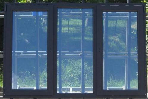 pvc raam , chassis , venster 200 x 135 zwart ral 9011, Doe-het-zelf en Bouw, Raamkozijnen en Schuifdeuren, Inclusief glas, Nieuw