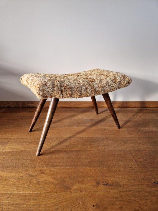 Voetbankje - Hout, Wol, Antiquités & Art, Art | Objets design
