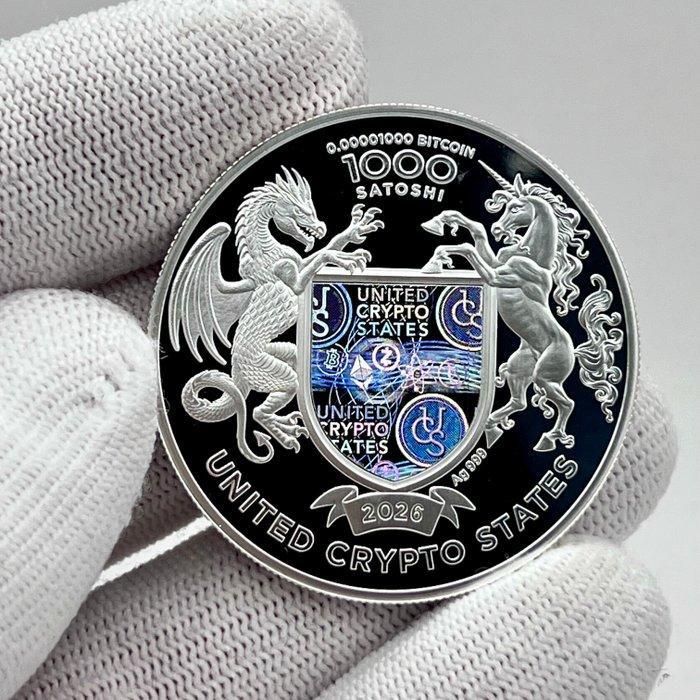 United Crypto States. 2026 – Eagle – 1 oz Silver coin – Ag, Postzegels en Munten, Munten | Europa | Niet-Euromunten