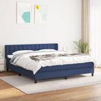 vidaXL Boxspring met matras stof blauw 160x200 cm, Verzenden, Nieuw