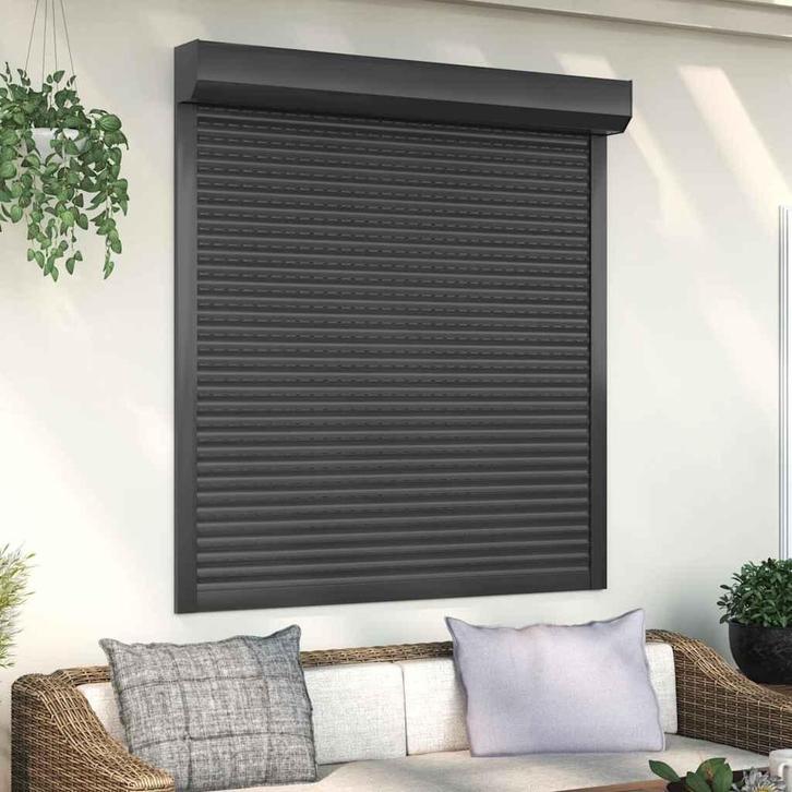 vidaXL Rolluik 130x140 cm aluminium antracietkleurig, Doe-het-zelf en Bouw, Raamkozijnen en Schuifdeuren, Nieuw, Verzenden