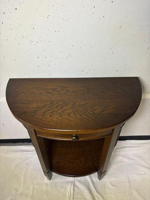 Wandtafel - Halfronde Neoklassieke Bijzettafel van Donker, Antiek en Kunst, Curiosa en Brocante
