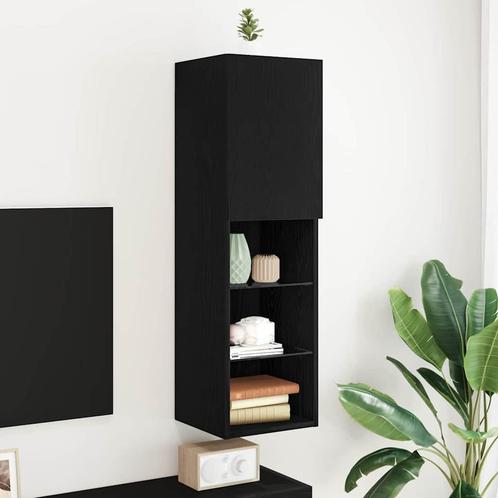 vidaXL TV Kast Zwart 30.5 x 30 x 102 cm Bewerkt hout, Huis en Inrichting, Kasten |Televisiemeubels, Nieuw, Verzenden