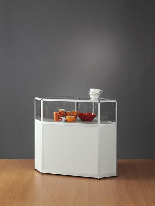 *TIP*  Luxe vitrinekast aluminium 108,4 cm met hoeken, Zakelijke goederen, Kantoor en Winkelinrichting | Winkel en Inventaris
