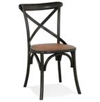 Chaise de cuisine rétro 'CHABLY' en bois noir - commande par