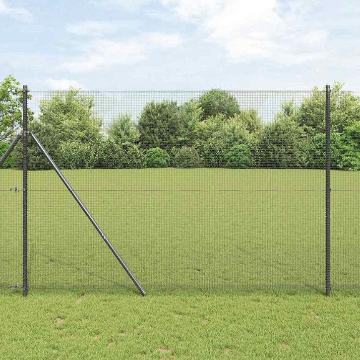 vidaXL Gelast draadhek Grijs 1.5 x 50 m, Tuin en Terras, Tuinhekken en Hekwerk, Nieuw, Verzenden