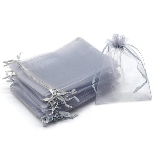 Fako Bijoux® - Organza Zakjes - 10x15cm - Grijs - 50 Stuks, Divers, Emballage cadeau, Envoi