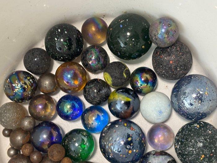 Partij industriële knikkers en metalen kogels - Knikkers, Antiek en Kunst, Antiek | Speelgoed