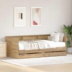 vidaXL Dagbed Frame met Laden artisanaal eikenkleurig 90 x, Verzenden, Nieuw