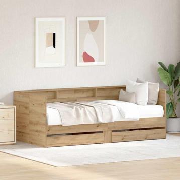 vidaXL Dagbed Frame met Laden artisanaal eikenkleurig 90 x, Verzenden