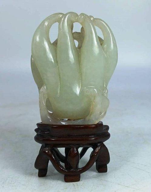Antique Chinese Jade Buddha Hand Carving — Qing Dynasty -, Antiek en Kunst, Antiek | Overige Antiek