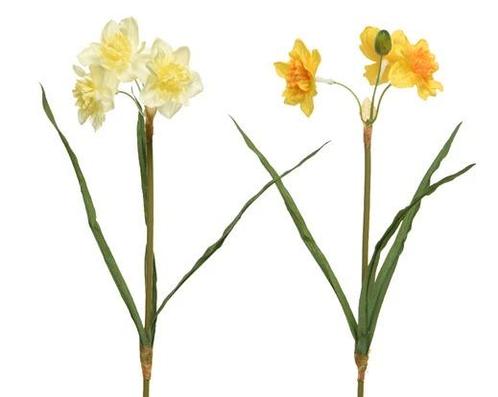 Actie narcis zijdebloem triple bush wit links op foto / stuk, Maison & Meubles, Accessoires pour la Maison | Plantes & Fleurs artificielles