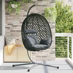 vidaXL Hangende ei-stoel Antraciet en zwart 104 x 100 x 191, Tuin en Terras, Verzenden, Nieuw