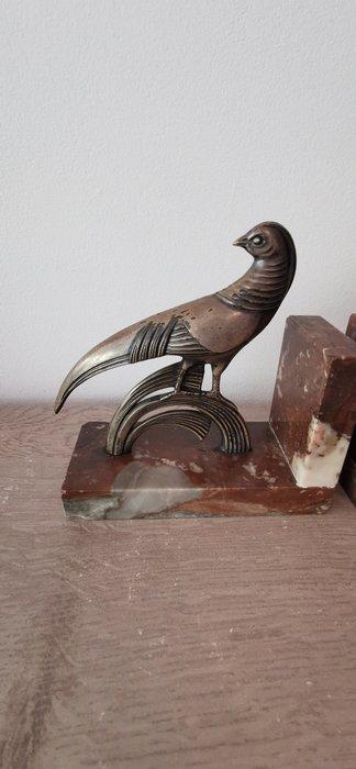 Boekensteunen (2) - Marmer, Zinklegering - Art deco, Antiek en Kunst, Curiosa en Brocante