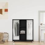 vidaXL Kledingkast met wiel Zwart eiken 102 x 38 x 110 cm, Huis en Inrichting, Kasten | Kleerkasten, Verzenden, Nieuw