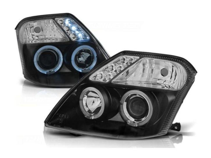 Koplamp units Angel Eyes Black geschikt voor Citroen C2, Auto-onderdelen, Verlichting, Nieuw, Citroën, Verzenden