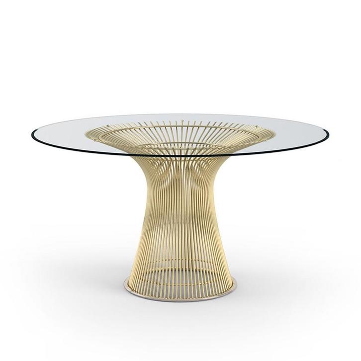 Eettafel Wire tafel diameter 135cm gold, Huis en Inrichting, Tafels | Eettafels, Nieuw, Verzenden