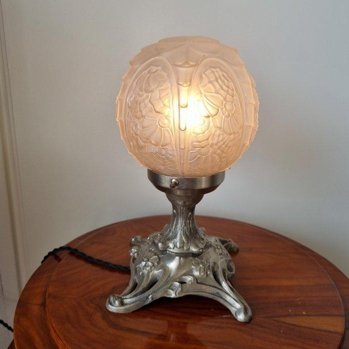 L. Vandamme - Tafellamp - verchroomd brons/koper. persglas, Antiek en Kunst, Kunst | Designobjecten