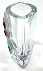 Daum Magnifico Vaso in Cristallo con Iris in Pâte de Verre -