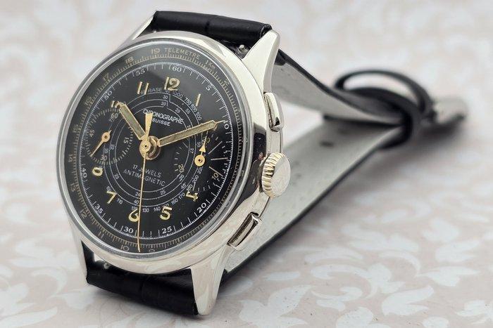 Chronographe Suisse - Cal. Landeron 51 - Zonder Minimumprijs, Handtassen en Accessoires, Horloges | Heren
