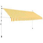 vidaXL Luifel handmatig uittrekbaar 400 cm oranje en witte, Tuin en Terras, Zonneschermen, Verzenden, Nieuw