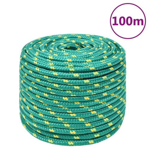 vidaXL Boottouw 14 mm 100 m polypropyleen groen, Doe-het-zelf en Bouw, IJzerwaren en Bevestigingsmiddelen, Nieuw, Verzenden