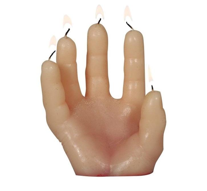 Halloween Hand Kaars 14cm, Hobby en Vrije tijd, Feestartikelen, Nieuw, Verzenden