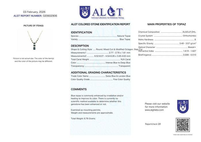 Zonder minimumprijs - Halsketting Zilver - Topaz -, Handtassen en Accessoires, Kettingen