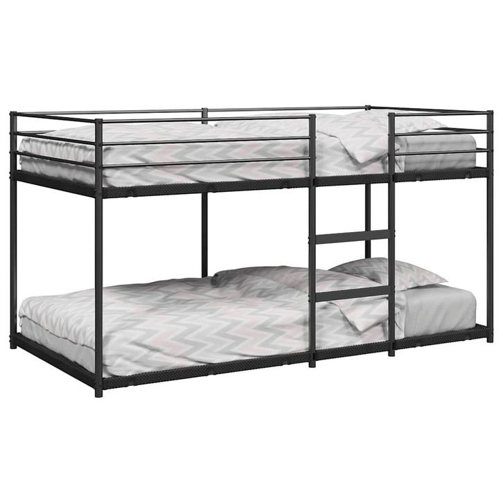 vidaXL Stapelbed zonder matras 90x200 cm staal zwart, Huis en Inrichting, Slaapkamer | Bedden, Nieuw, Verzenden