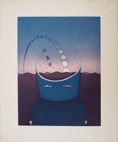 Jean-Michel Folon (1934-2005) - Homme cosmique, Antiek en Kunst, Antiek | Overige Antiek