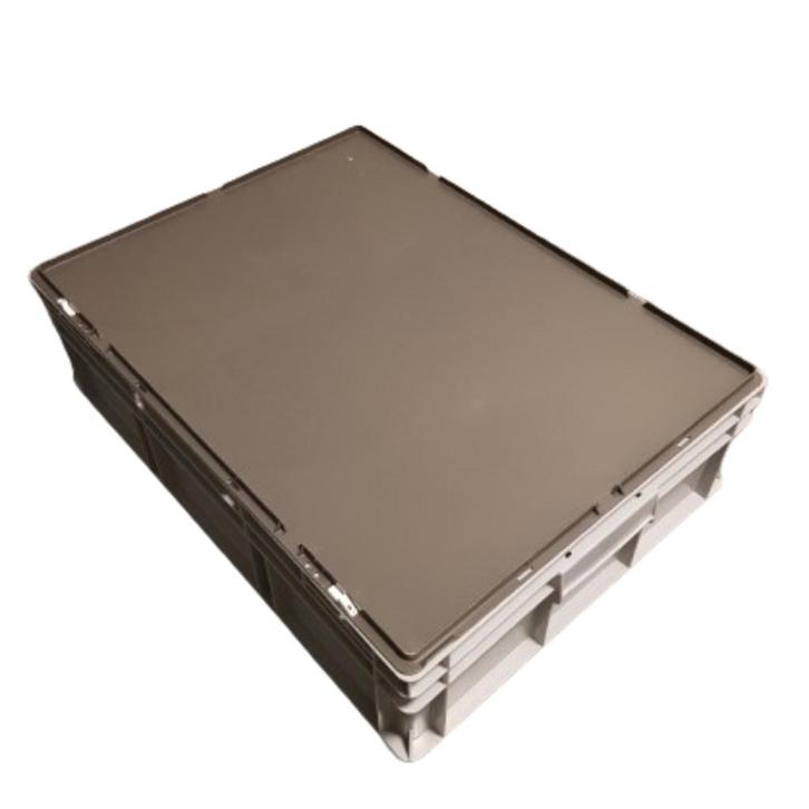 80x60x23 Kunststof bak met deksel grijs PP vlakke, Bricolage & Construction, Casiers & Boîtes, Enlèvement ou Envoi