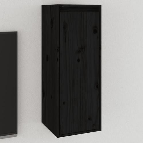 vidaXL Wandkast 30x30x80 cm massief grenenhout zwart, Maison & Meubles, Armoires | Armoires murales, Envoi