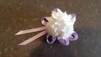 Actie polscorsage elastisch white light purple/ lila klaar, Nieuw