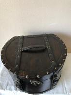 Doos - Hout, Leder - hoedendoos