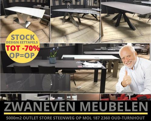 MEGA STOCKVERKOOP partij design eettafels tot -70% OP=OP, Huis en Inrichting, Tafels | Eettafels, Nieuw, Eikenhout, Glas, Metaal