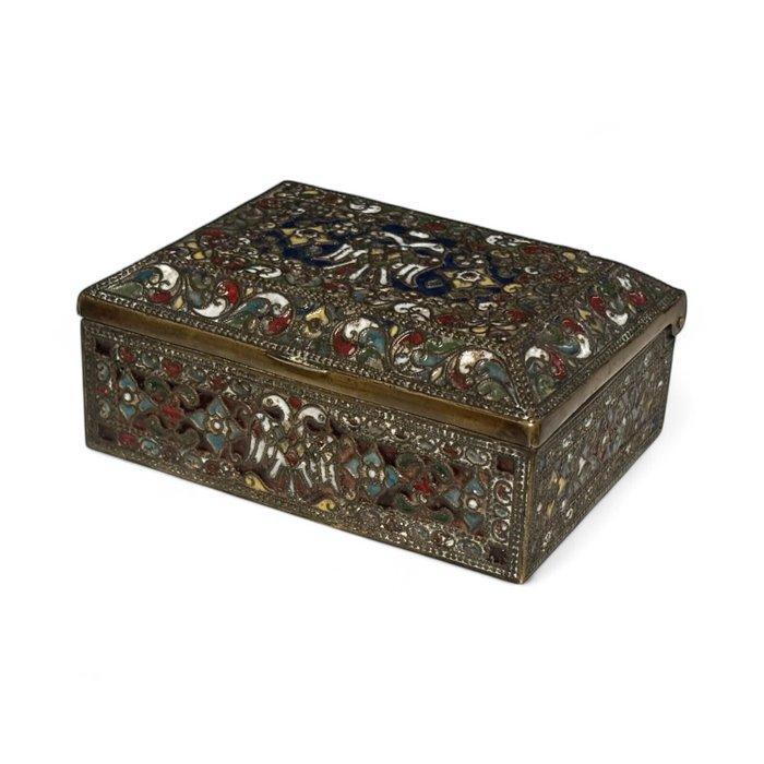 Sieradendoos - Emaille, Messing - Cloisonné emaildoos, Antiek en Kunst, Antiek | Overige Antiek