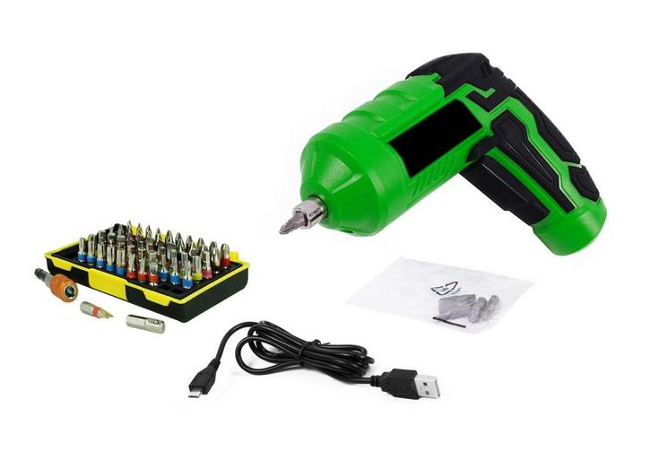 Set van schroef- en boormachine op USB plus grote set bits, Doe-het-zelf en Bouw, Gereedschap | Overige machines, Nieuw, Verzenden