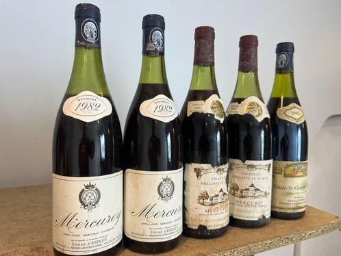 1982 x 2 Maison Edgard d’Esplot Mercurey x 2 Château, Verzamelen, Wijnen