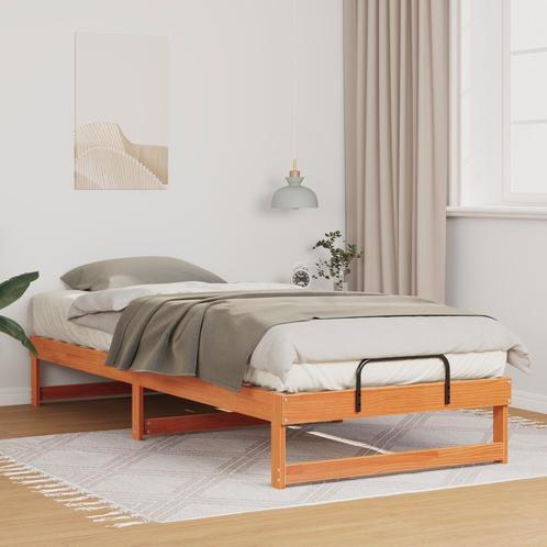 vidaXL Bedombouw met Draaghandvatten Bruin 100 x 220 cm, Huis en Inrichting, Slaapkamer | Bedden, Nieuw, Verzenden
