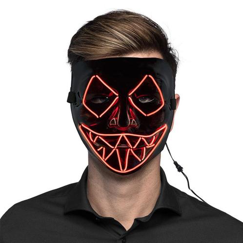 Halloween Led-Masker Killer Smile Rood, Hobby & Loisirs créatifs, Articles de fête, Envoi