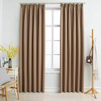 vidaXL Gordijnen verduisterend met haken 2 st 140x245 cm, Huis en Inrichting, Stoffering | Gordijnen en Lamellen, Verzenden, Nieuw