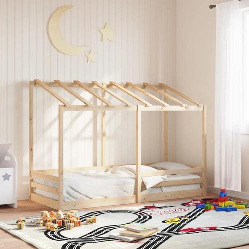 vidaXL Kinderbed met bedhuis 90x190 cm massief grenenhout, Huis en Inrichting, Slaapkamer | Bedden, Nieuw, Verzenden