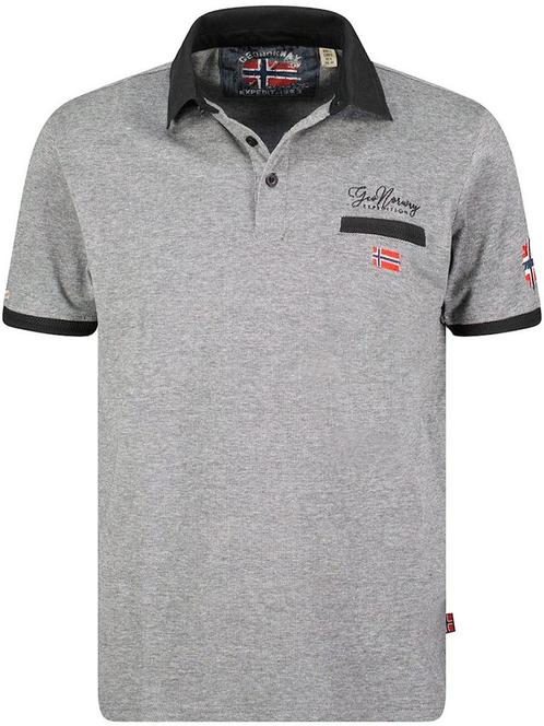 Geographical Norway Denim Polo Shirt Zwart Kola, Kleding | Heren, T-shirts, Verzenden