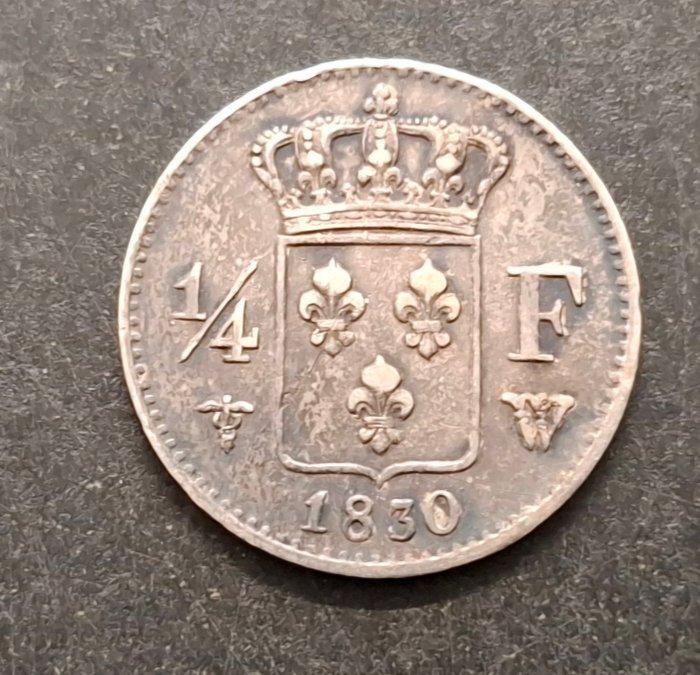 Frankrijk. Charles X. 1/4 Franc 1830-W, Lille (Zonder, Postzegels en Munten, Munten | Europa | Euromunten