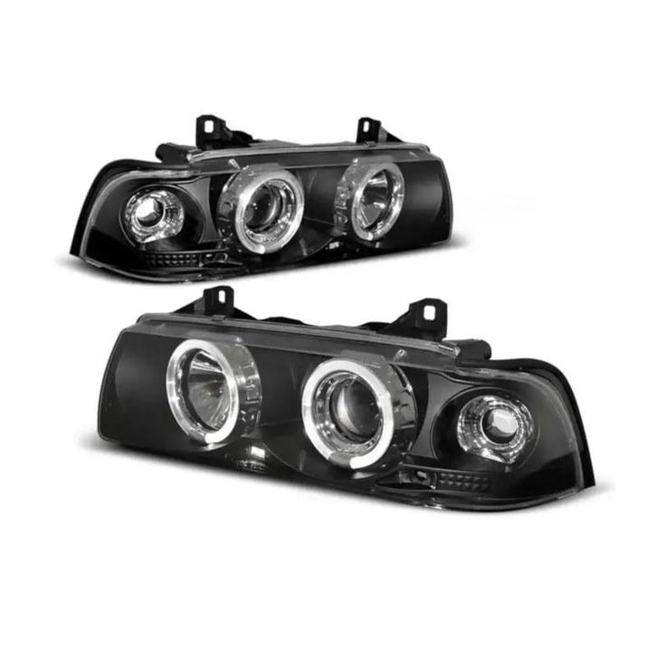 Angel Eyes koplampen Black geschikt voor BMW E36 Limo, Auto-onderdelen, Verlichting, Nieuw, BMW, Verzenden