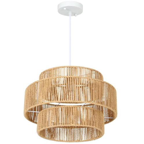 TRUUSK Boho Hanglamp met E27 Fitting - Hennep Touw Lampenkap, Tuin en Terras, Buitenverlichting, Verzenden