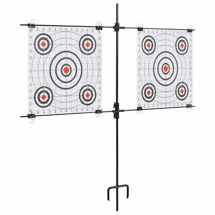 vidaXL Targetkaartstandaard met schietkaarten 78x76 cm staal, Sport en Fitness, Schietsport-accessoires, Nieuw, Verzenden